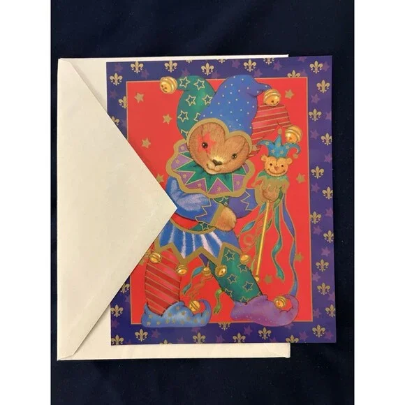 Seasons Greetings Card with White Envelope |  Court Jester design By Plus Mark