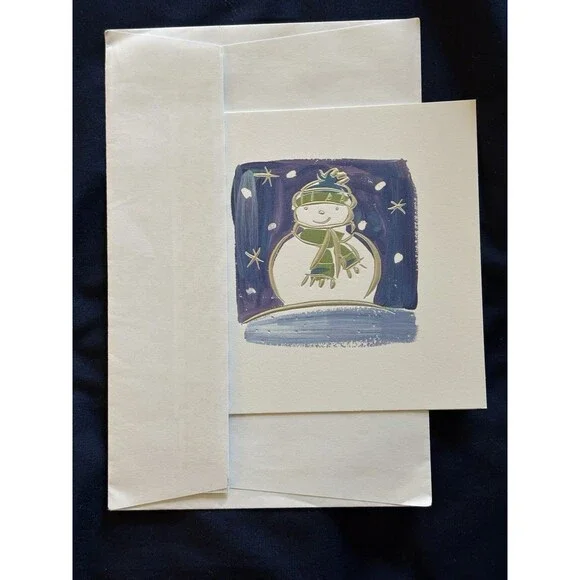 Seasons Greetings Card with White Envelope | Snowman design | By PMG Inc