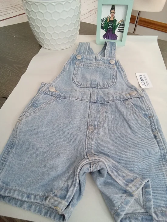 Old Navy Baby Denim Shortalls Overalls 6-12M NWT