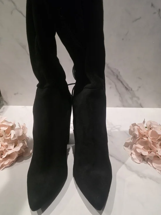 Shoe Dazzle - Black Pointed Over-The-Knee Boots