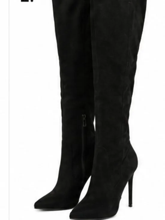 VENUS Black Over-the-Knee Stiletto Boots