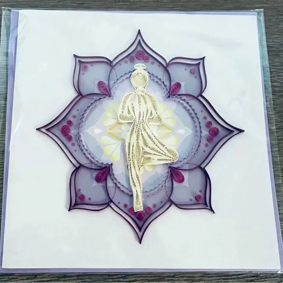Yoga Tree Pose Quilling Card Quill Art Greeting Card