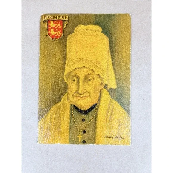 Vintage 1950s Normandy France Vire Coiffe Woman Folk Costume Postcard 1256E