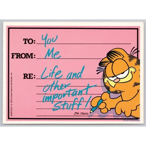 Vintage Garfield the Cat Postcard Jim Davis 1978 Life and Other Stuff B1-13