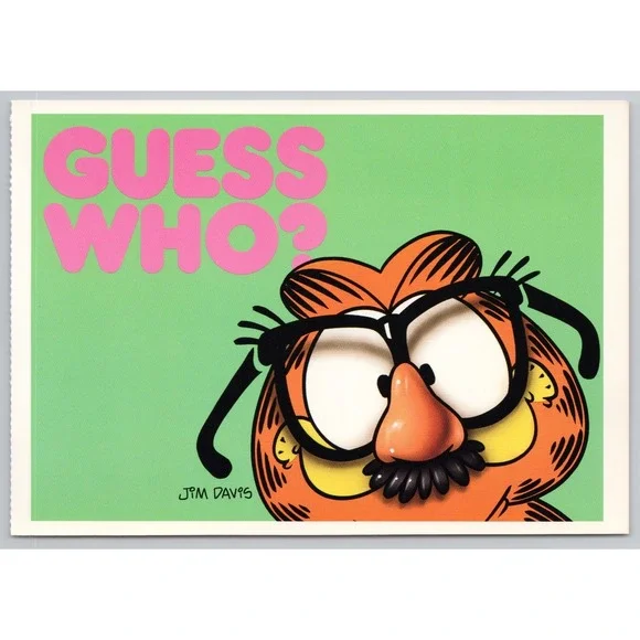Vintage Garfield the Cat Postcard Jim Davis 1978 Guess Who Disguise B1-19
