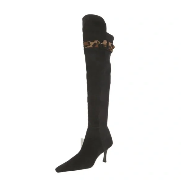 Stuart Weitzman  Size 10 black suede  boots over the knee with stretch