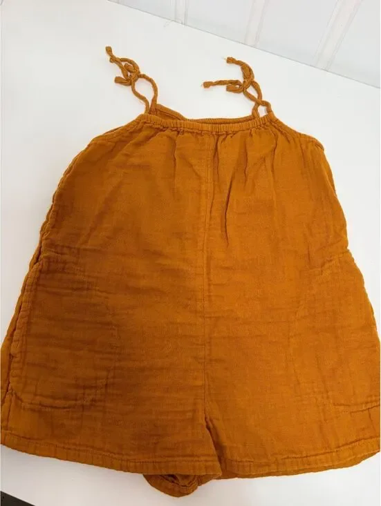 Cotton Gauze Tan Romper