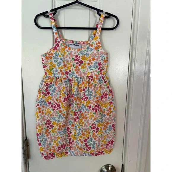 Old Navy Toddler Girls Floral Sleeveless Cotton Dress Multi Color Size 3T