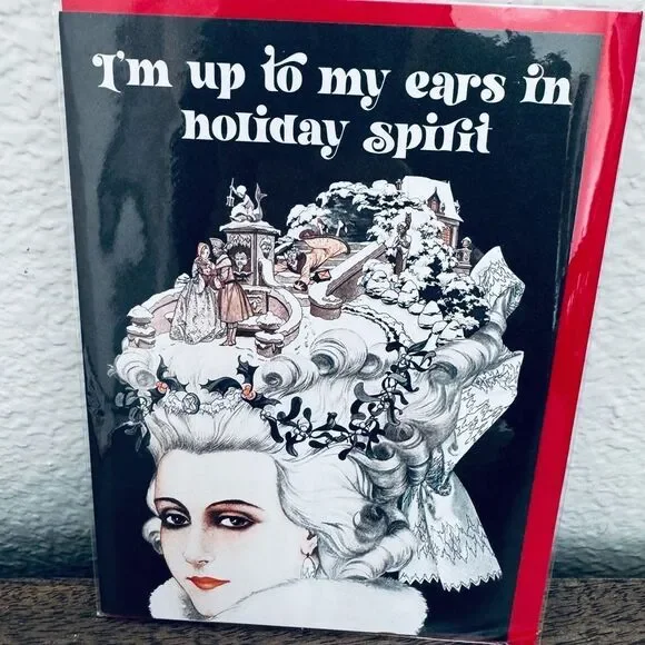 Contemporary Woman Christmas Spirit Holiday Greeting Card