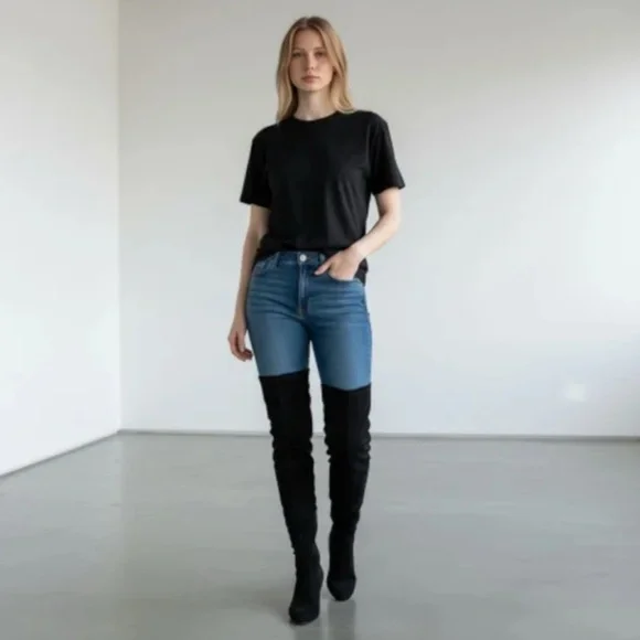 Over the Knee Black Ivanka Trump Black Boots Size 6