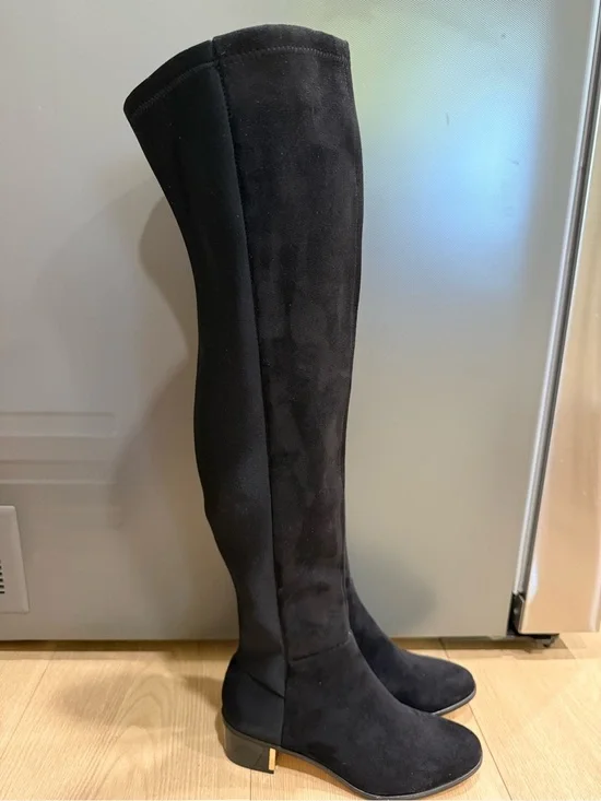 Calvin Klein Carney Black Over the Knee Stretch Boots Size 6.5
