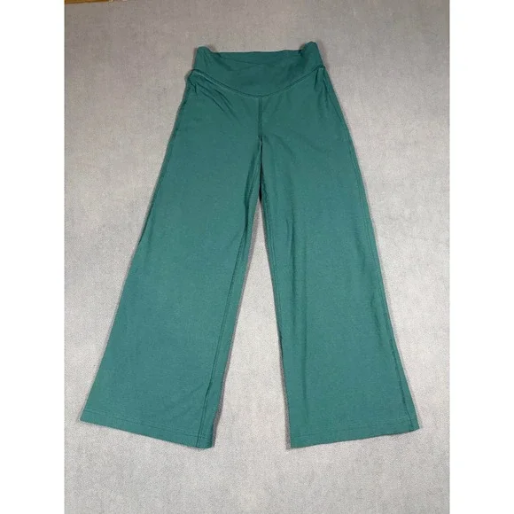 Old Navy PowerChill Flare Pants Girls Large Green High-Rise Go-Dry Yoga Leggings