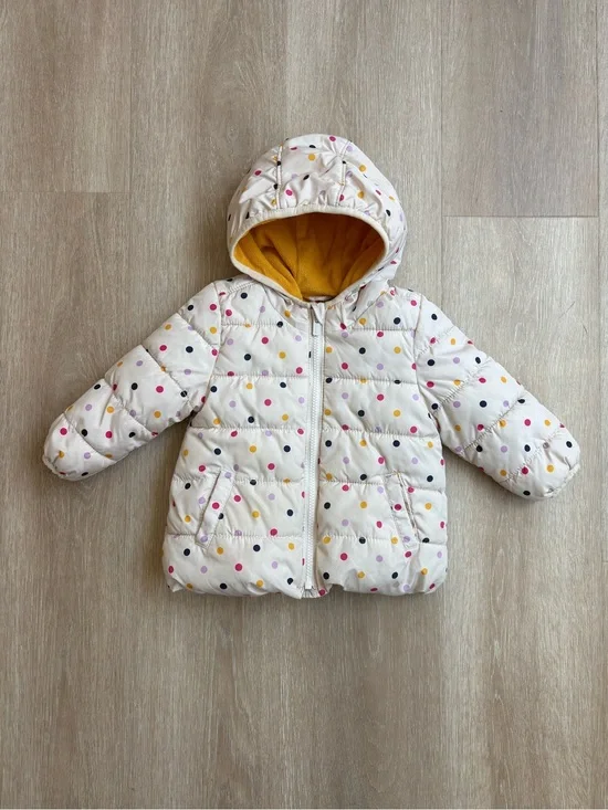Old Navy Kids Polka Dot Puffer Jacket - Size 18-24m