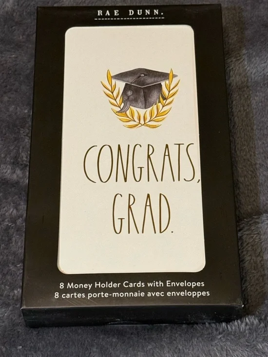 Rae Dunn White and Gold Graduation Money Holder Cards