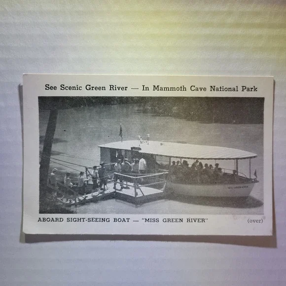 Vintage Postcard Scenic Green River Mammoth Cave National Park Miss Green River
