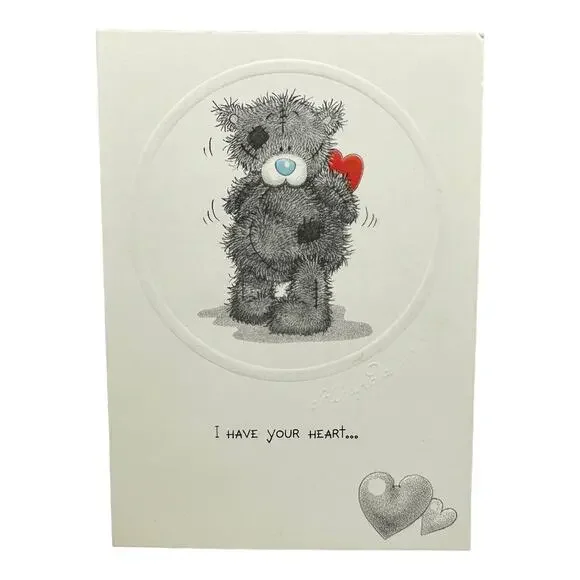 Me To‎ You - Cute VALENTINE Card, Teddy Bear Keeping Heart + Envelope