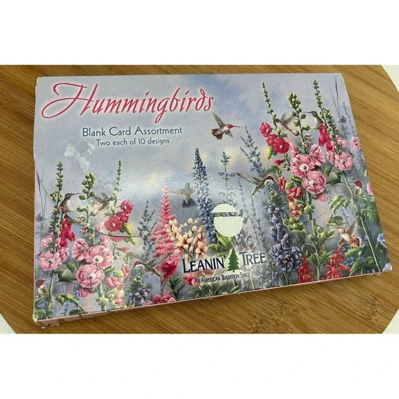 LEANIN TREE Hummingbirds CARD ASSORTMENT #90633~10 Designs 2 Each~Blank‎ Inside~