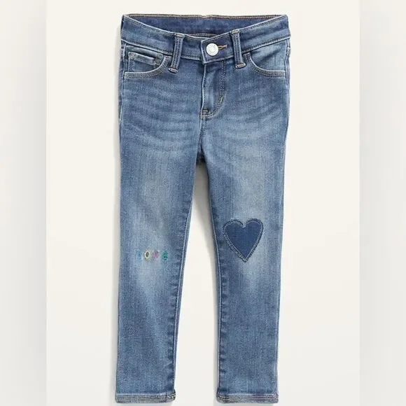 Old Navy Kids Rockstar 360 Stretch Valentine Super Skinny Jeggings. 18-24 Months