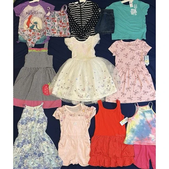 Huge Lot Girls Size 4 5 Clothes NEW  &EUC Dress Summer 4T 5T Outfits CK Old Navy
