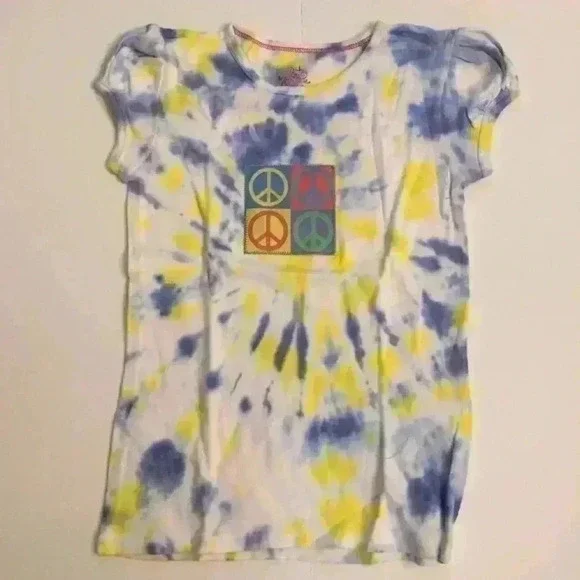 Tie dye Peace sign shirt handmade girls M Old Navy