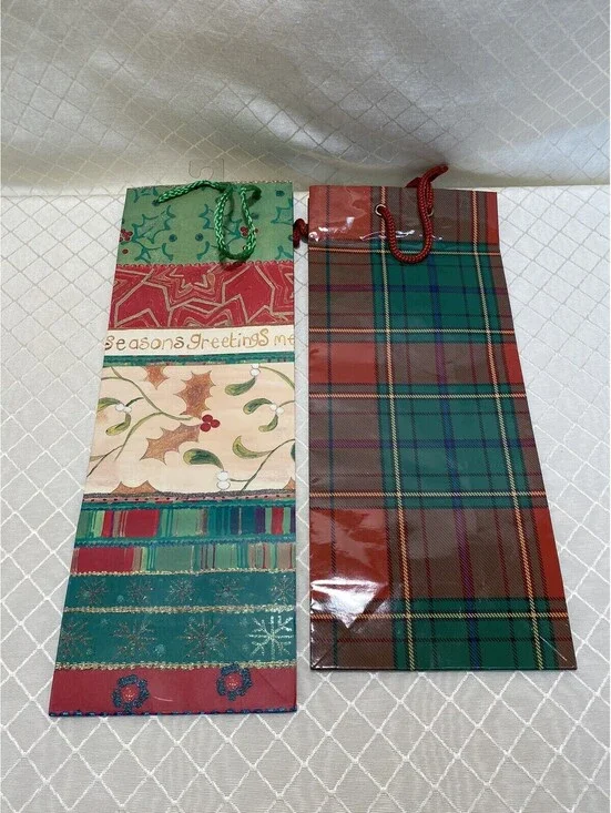 2  wine liquor bottle Christmas Gift Bags