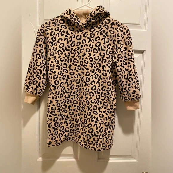 Leopard Print Hoodie Dress