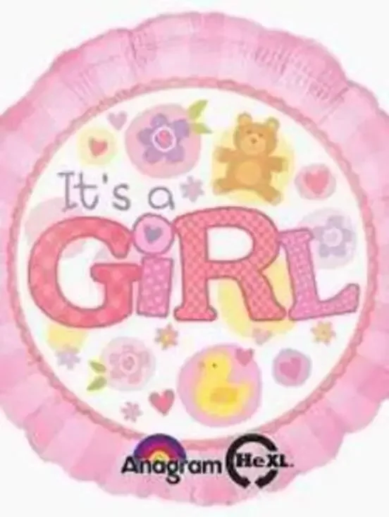 LOT 2 PACK AMSCAN BALLOON WEIGHT PARTY CENTERPIECE  It's A Girl Pink 18″ Balloon