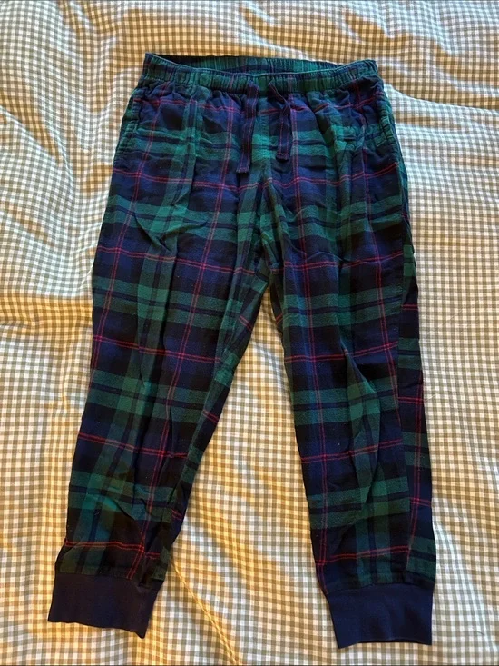 Old Navy Green and Navy Plaid Jogger Pants