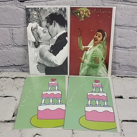 Congratulations Wedding Greeting Cards Lot Of‎ 4 All New Sealed By Bikini / Ohio