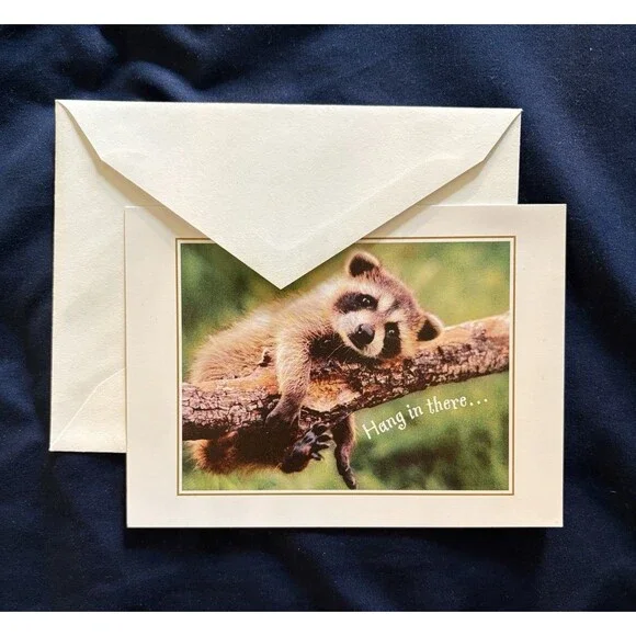 Get Well Soon Card with White Envelope | Raccoon design by NWF