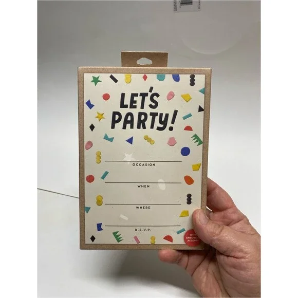 * Hallmark Let's Party 20 Invitation Cards - Multicolor Confetti on Cream
