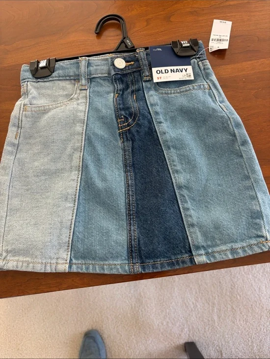 Old Navy Panelled Denim Mini Skirt in Light and Dark Blue