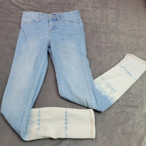 Old Navy Girls Ballerina Jegging Size 12 Light Wash Tie Dye Dip Dye Skinny Jeans