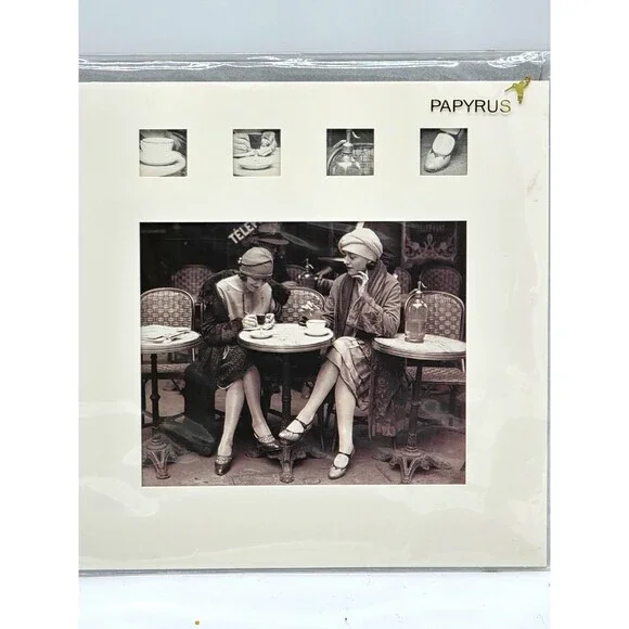 Papyrus Folded Greeting Card w/ Envelope Black & White Photo Coffee 