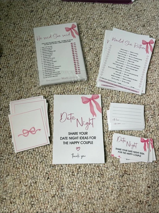 Pink Bow Party Game perfect for bridal shower