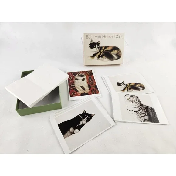 Beth‎ Van Hoesen Cats Note Card Boxed Set Famous Art Prints Cat 4  Designs Boots