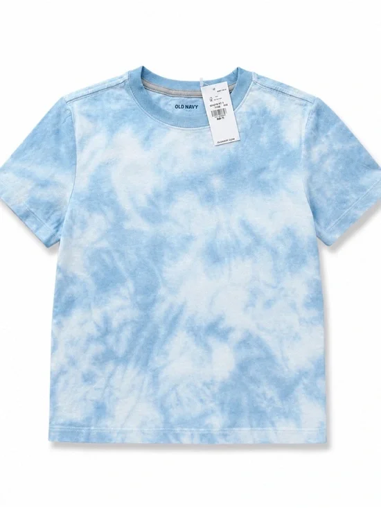 Old Navy Light Blue Tie-Dye Short Sleeve Tee