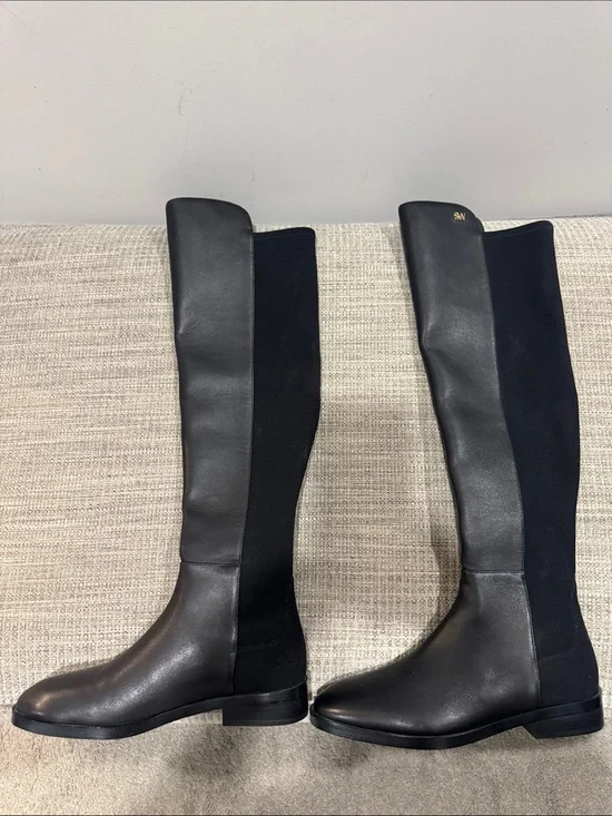 Stuart Weitzman Keenan City Boots Black Over-the-Knee Boots.