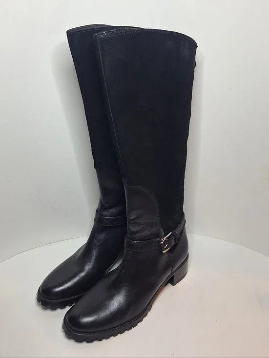 Etienne Aigner Vandalay Leather Suede Knee High Riding Boots Women's size 8M