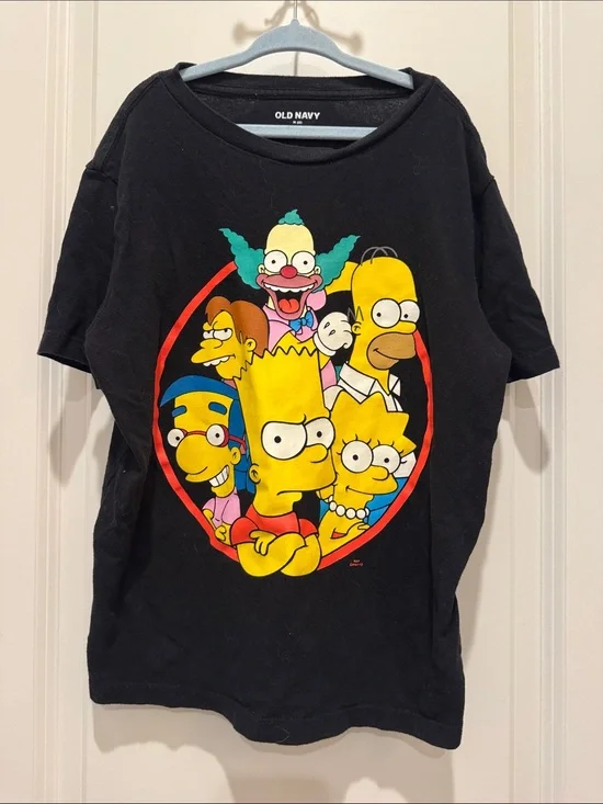Old Navy Black Simpsons Family Portrait Graphic Tee Youth 8