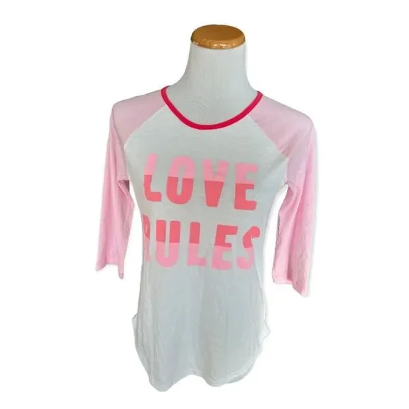 NWT Girls Old Navy Love Rules Baseball Tee - Sz XL (14)