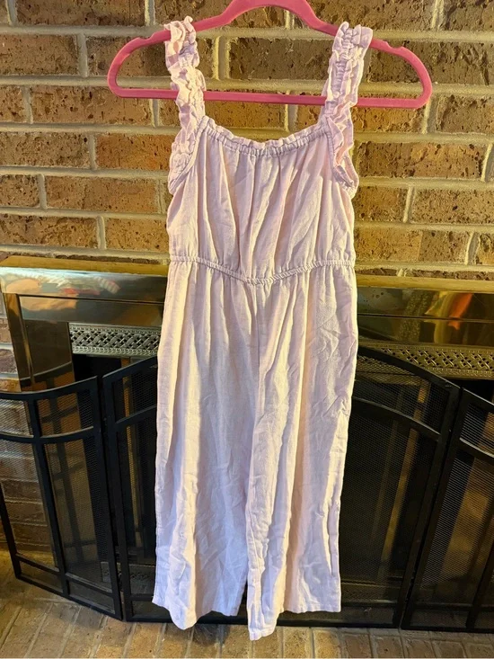 Old Navy Light Pink Ruffle-Shoulder Sleep Romper