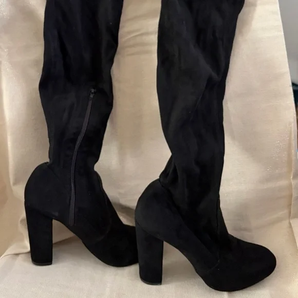 Source Unknown Black Over the Knee Boots