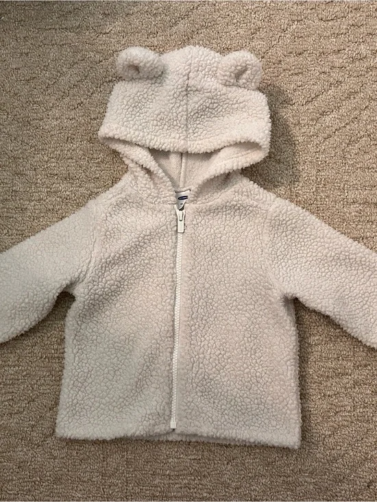 Old Navy Cream Sherpa Hooded Jacket with Ear Details