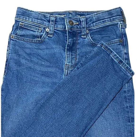 Old Navy Boys Slim Jeans Size‎ 12 Slim Medium Wash 360 Stretch Built-In Tough