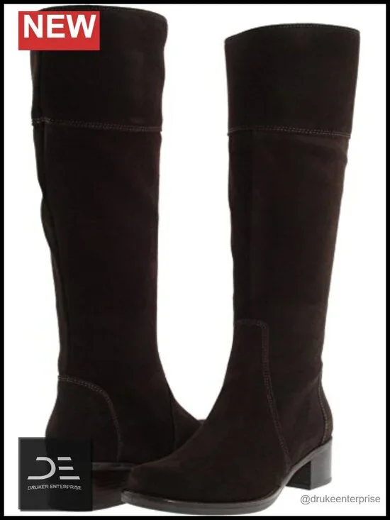Women's Knee-High Riding Boots Waterproof Suede