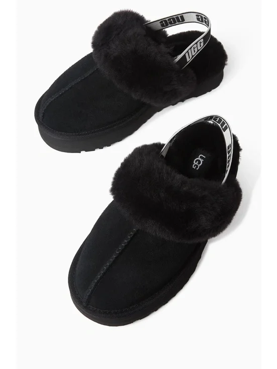 UGG Funkette Slippers in Suede black new authentic