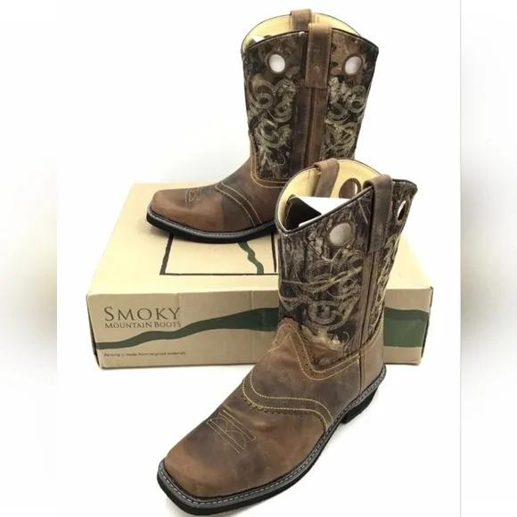 Smoky Mountain Women's 6360 Pawnee Brown Distressed Camo Western Boots -…