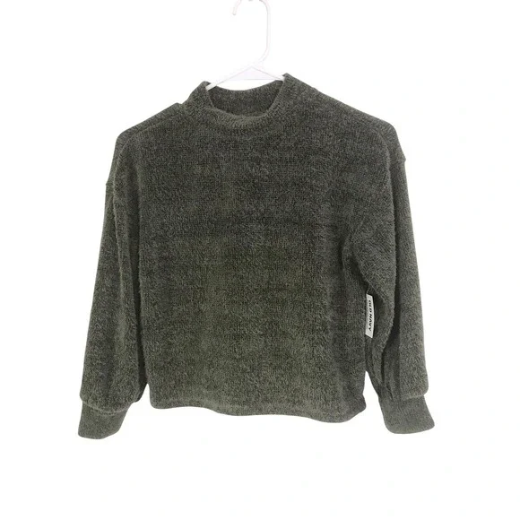 NWT Old Navy Plush Soft Sweater Girl's Sz M‎ 8 Fuzzy Mock Neck Long Sleeve