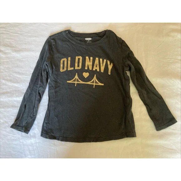 4T Old Navy girl clothes - 1 piece long sleeve shirt | old navy theme